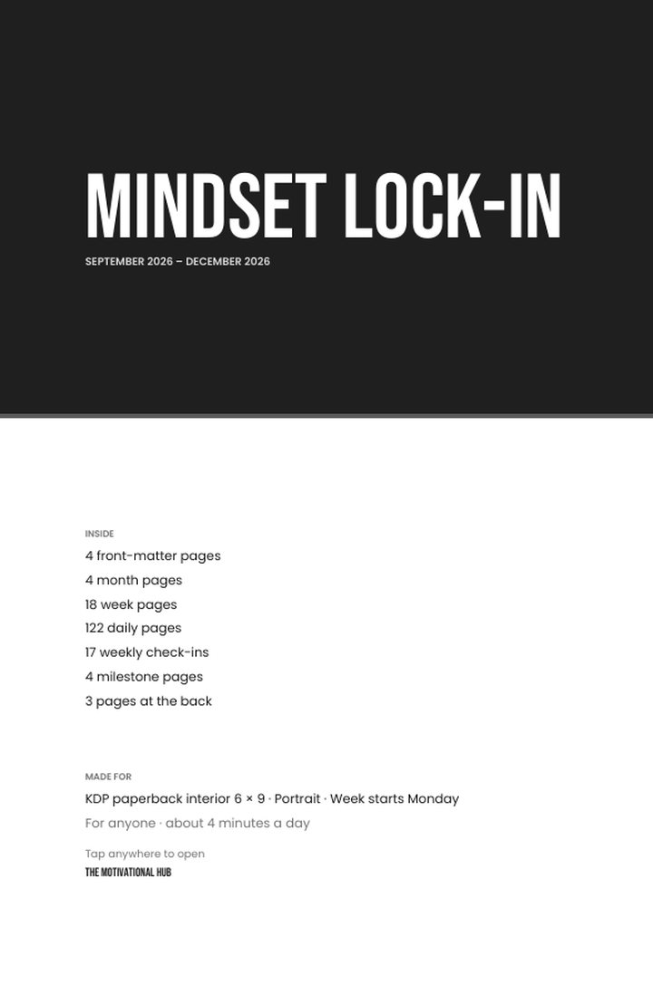 Cover page of the Mindset Lock-In as a 6 × 9 KDP interior