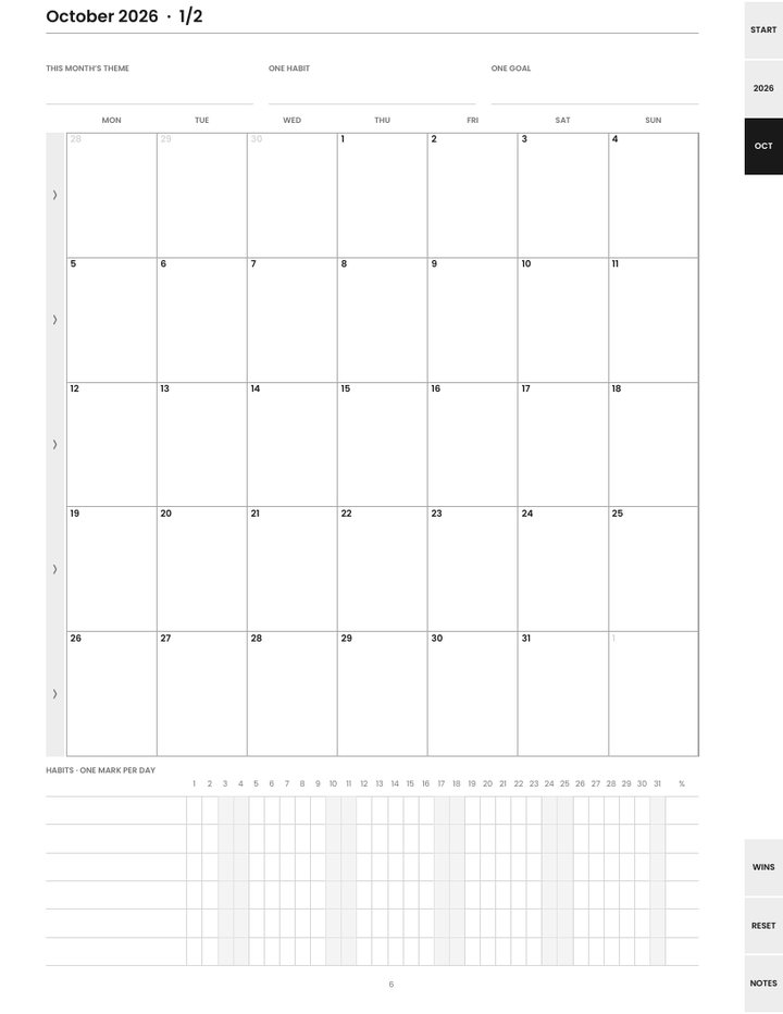 The same month grid in the print edition