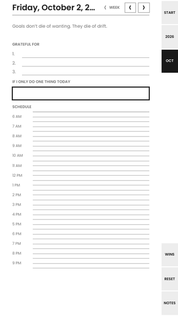 A daily page on the Paper Pro Move, compact layout